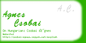 agnes csobai business card